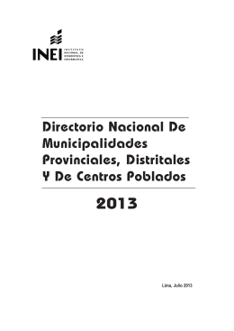 Directorio Nacional De Municipalidades Provinciales