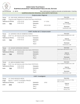 Directorio Telefónico Subprocuradurías y Ministerios Públicos del
