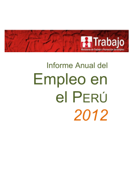 Informe Anual del Empleo ENAHO, 2012