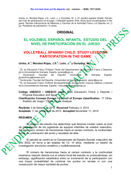 original el voleibol español infantil. estudio del nivel de