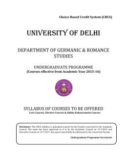 B.A. (Hons.) Spanish - University of Delhi