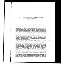 4. LA CONSTITUCIÓN DE LA HISTORIA COMO CIENCIA