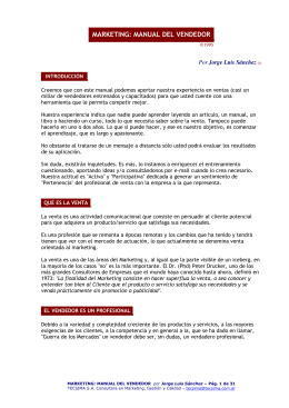 MARKETING: MANUAL DEL VENDEDOR por Jorge Luis
