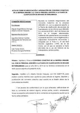 ACTA DE CIERRE DE NEGOCIACIÓN Y