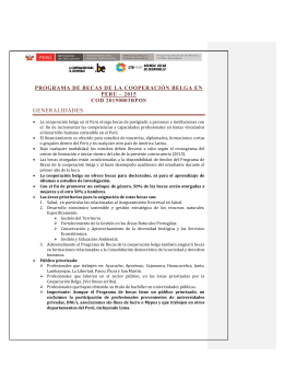 Programa de Becas de la Cooperación Bilateral Bélgica – Perú 2012