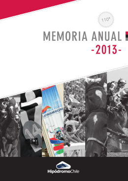 Memoria Año 2013 - Hipódromo Chile