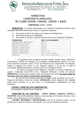 NORMATIVAS CAMPEONATO ANDALUCÍA DE CLUBES SENIOR