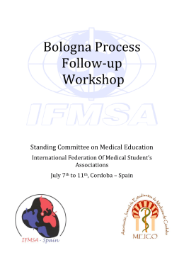 Bologna Process Follow‐up Workshop - IFMSA