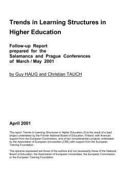 Towards the European higher education area : survey of main