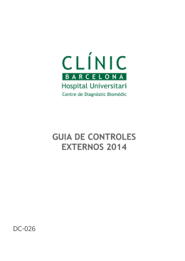 CLINICAL BIOCHEMISTRY - Centro de Diagnóstico Biomédico