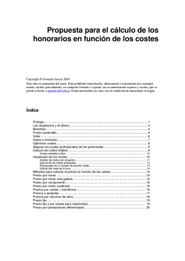 Cálculo del precio de los servicios de arquitectura