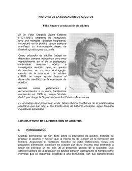 HISTORIA DE LA EDUCACIÓN DE ADULTOS Félix