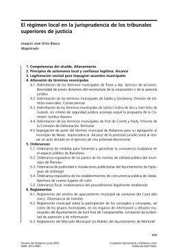 El régimen local en la jurisprudencia de los tribunales superiores de