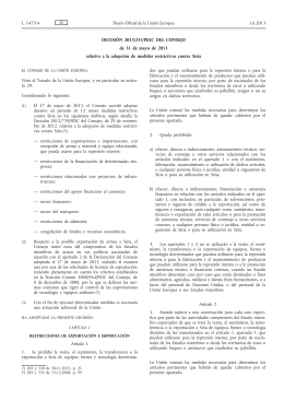 Decisión 2013/255/PESC del Consejo, de 31 de