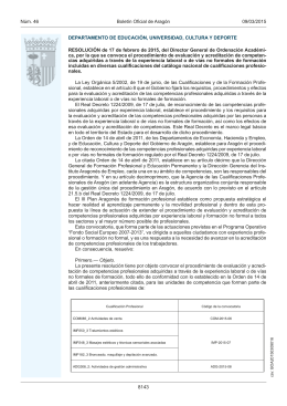 Resolución de 17 de febrero de 2015