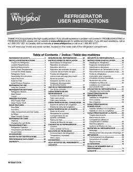 REFRIGERATOR USER INSTRUCTIONS