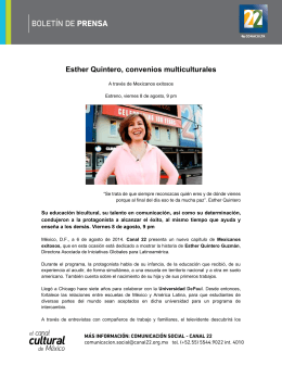 Esther Quintero, convenios multiculturales - Sala de Prensa