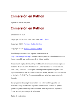 Inmersión en Python Inmersión en Python