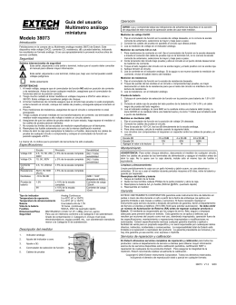 Guía del usuario Multímetro análogo miniatura Modelo 38073