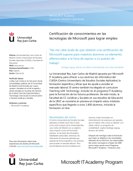 Case Study de Microsoft de la Universidad Rey Juan Carlos de Madrid