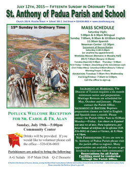 MASS SCHEDULE - Parishes Online