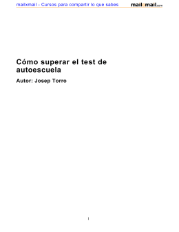 Cómo superar el test de autoescuela Autor: Josep Torro