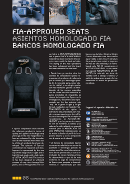 FIA-APPROVED SEATS ASIENTOS HOMOLOGADO FIA BANCOS