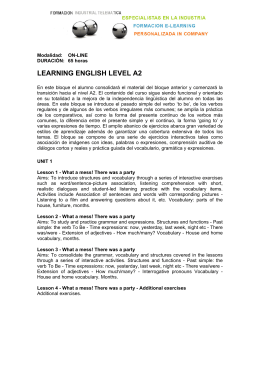 LEARNING ENGLISH LEVEL A2