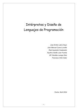 Intérpretes y Diseño de Lenguajes de Programación