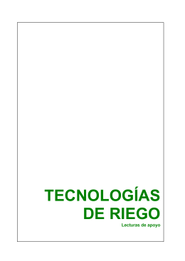 TECNOLOGÍAS DE RIEGO