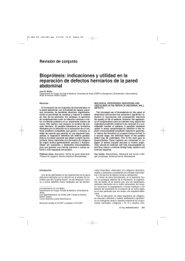 Bioprótesis: indicaciones y utilidad en la reparación de defectos