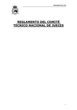 Reglamento del Comité Técnico Nacional de Jueces