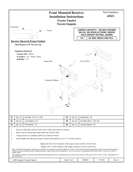 Front Mounted Receiver Installation Instructions