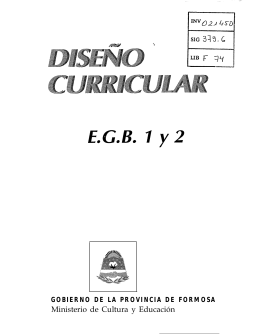 Diseño curricular: E.G.B. 1 y 2 - Biblioteca Nacional de Maestros