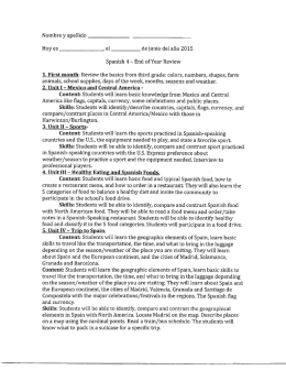 N ombre y apellido Hoy es .el de junio del aﬁo 2015 Spanish 4 u