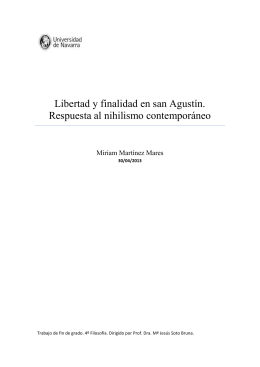 Libertad y finalidad en san Agustín. Respuesta al nihilismo