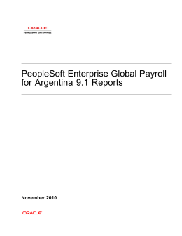 PeopleSoft Enterprise Global Payroll for Argentina 9.1 Reports