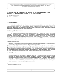 aplicación del reforzamiento de skinner en el aprendizaje del piano