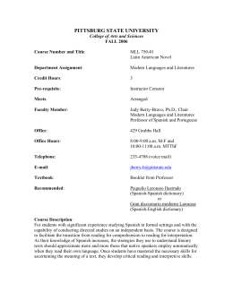 Latin American Novel - Pittsburg State University