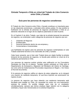 Entrada Temporal a Chile en virtud del Tratado de Libre Comercio