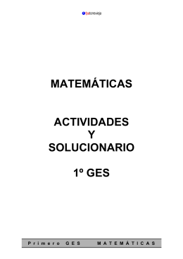 MATEMÁTICAS ACTIVIDADES Y SOLUCIONARIO 1º GES