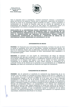 resolución del sr, rector magfco. - Universidad Miguel Hernández de