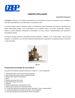 LIMADORA /CEPILLADORA Componentes principales de una