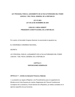 ley procesal para el juzgamiento de altas autoridades del poder