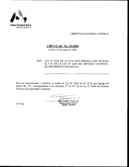 CIRCULAR No. 25/2004