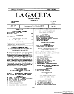 Diario Oficial de Nicaragua - No. 239 del 18 de diciembre 2000