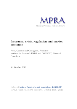 Insurance, crisis, regulation and market discipline