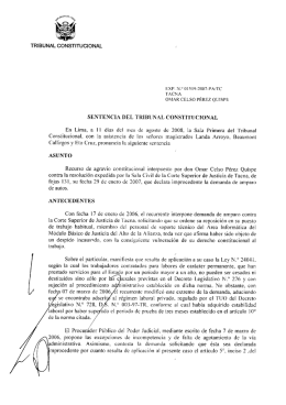 TACNA - Tribunal Constitucional del Perú