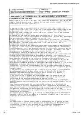 Resolución de 18 de enero de 2001, del Conseller de sanidad