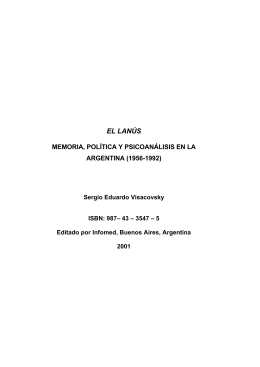 El Lanús. Memoria, Política y SM en Arg (1956-1992